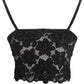 Women Floral Lace Lace Longline Bra Crop Top