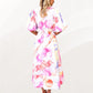 Floral Puff Sleeve A-Line Maxi Dress