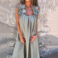 Women’s Elegant Floral Strap Maxi Dress