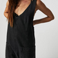 Women's Casual V-Neck Long Denim Overalls