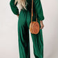 Women's Casual Long Sleeve Wide Leg Pants Jumpsuit