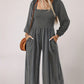 Women's Casual Long Sleeve Wide Leg Pants Jumpsuit