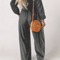 Women's Casual Long Sleeve Wide Leg Pants Jumpsuit