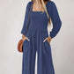 Women's Casual Long Sleeve Wide Leg Pants Jumpsuit