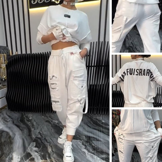 🎁 Hot Sale 49% OFF 🔥 Women's Casual Letter Print Top & Pants (2-Piece Set)