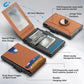 🔥Wallet for Men - with Pop Up Aluminum Case Money Clip Slim Leather Slots Credit Card Holder RFID Blocking Bifold Minimalist Wallet