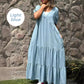 🌸Spring Specials💐 Loose V-neck Tiered Faux Denim Dress