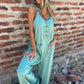 Women's Buttoned Casual Versatile Loose Jumpsuit