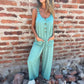 Women's Buttoned Casual Versatile Loose Jumpsuit