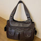 Women's Soft PU Leather Multi-Pocket Tote Bag