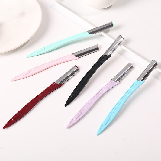 Stainless Steel Eyebrow Razor with Protective Cover