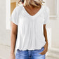 🎉Buy 2, get extra 10% off!-Women's Casual Pleated V-Neck Short-Sleeve Top