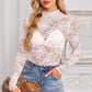 Women's Lace Slim-Fit Long Sleeve Floral Top