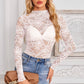 Women's Lace Slim-Fit Long Sleeve Floral Top