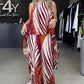 Printed High-Low Halter Top & Wide Leg Pants Set