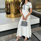 Fashionable Slim-Fit Knit Maxi Dress with Metal Buttons