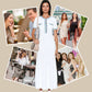 Fashionable Slim-Fit Knit Maxi Dress with Metal Buttons