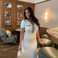 Fashionable Slim-Fit Knit Maxi Dress with Metal Buttons