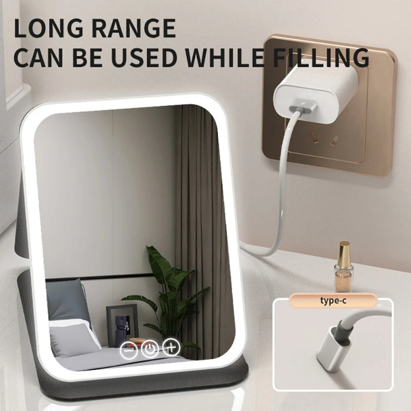 LED Portable Folding Makeup Mirror