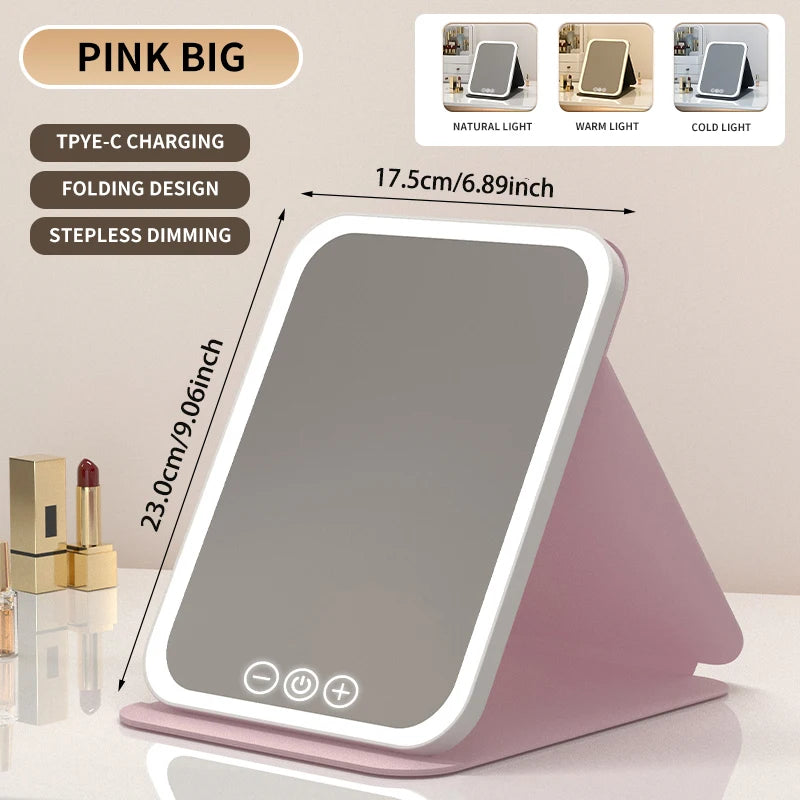 LED Portable Folding Makeup Mirror