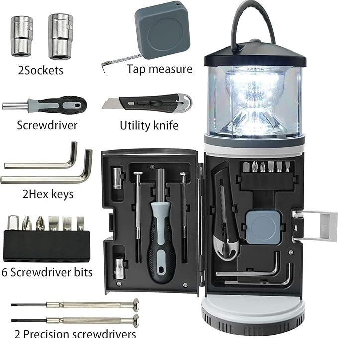 Portable LED Camping Lantern with Tool Kit