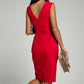 Svelte V-Neck Slit Midi Dress