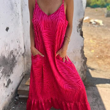 Women's Printed Spaghetti Strap Maxi Dress
