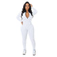 Solid Color Half Zip Seamless Jumpsuit