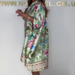 Loose V-Neck Half-Button Front Floral Dress