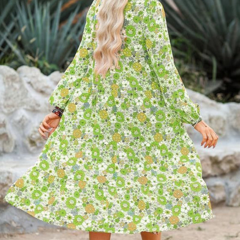 Women's Casual Loose Floral Printed Dresses