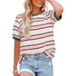 Women's Casual Striped Color Block T-Shirt