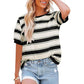 Women's Casual Striped Color Block T-Shirt