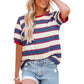 Women's Casual Striped Color Block T-Shirt