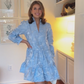 Women’s Elegant Floral Print V-Neck Dress