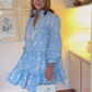 Women’s Elegant Floral Print V-Neck Dress