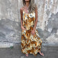 Women's Printed Spaghetti Strap Backless Dress