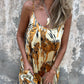 Women's Printed Spaghetti Strap Backless Dress