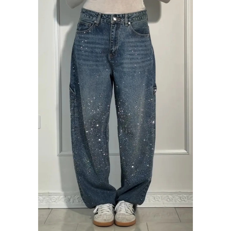 🌸Hot Sale Offers💐 Women's Straight Jeans with Rhinestones