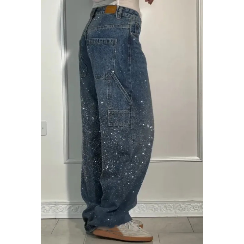 🌸Hot Sale Offers💐 Women's Straight Jeans with Rhinestones