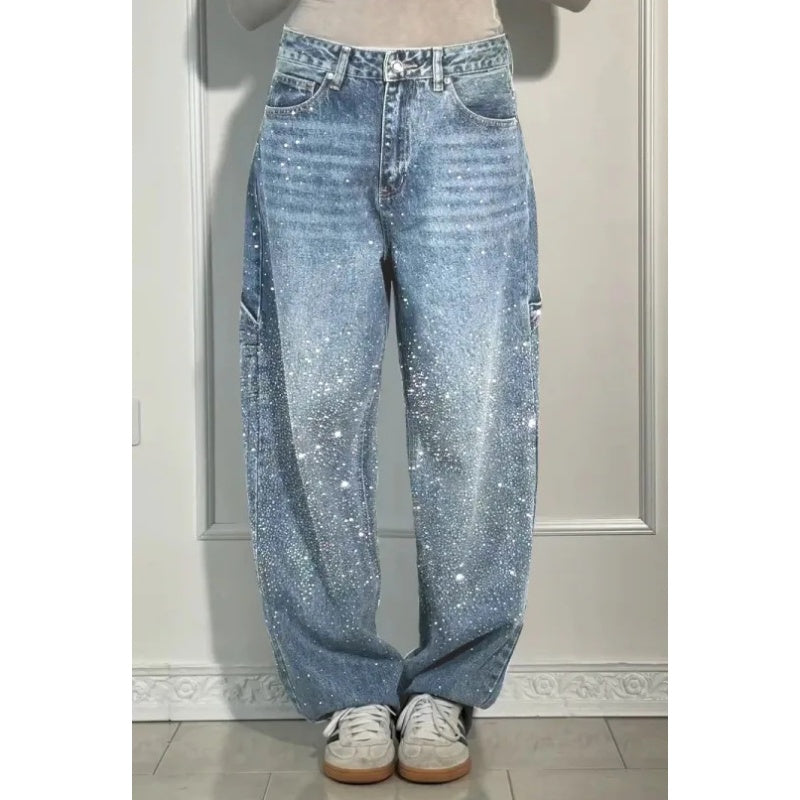 🌸Hot Sale Offers💐 Women's Straight Jeans with Rhinestones