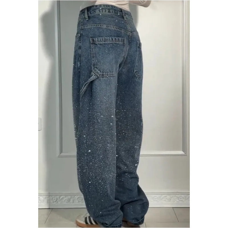 🌸Hot Sale Offers💐 Women's Straight Jeans with Rhinestones