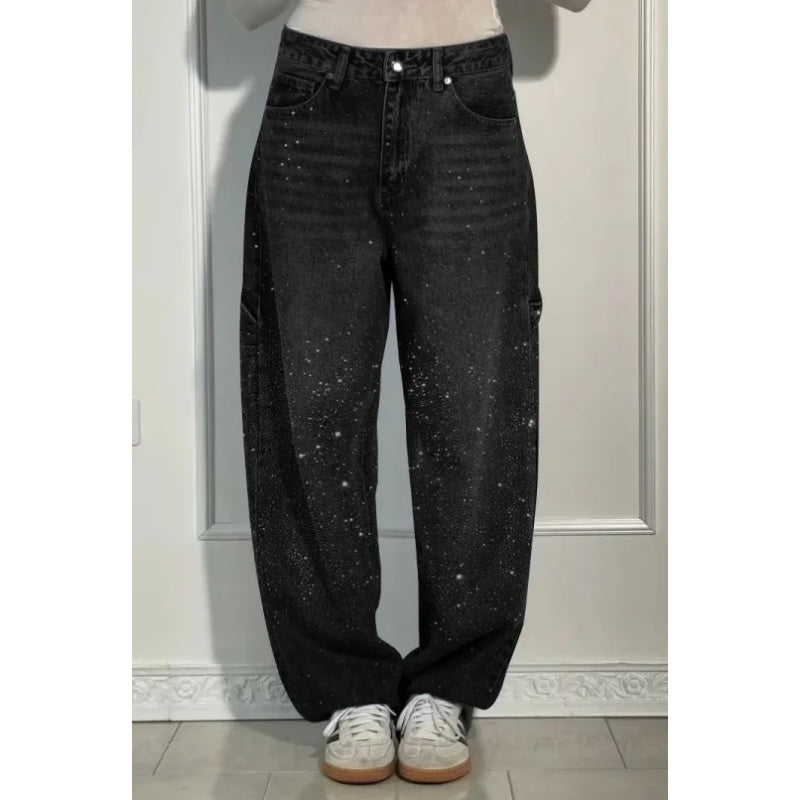 🌸Hot Sale Offers💐 Women's Straight Jeans with Rhinestones