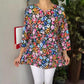 Women’s Casual Printed Button V-neck Pullover