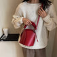Handmade PU Leather Drawstring Bucket Bag for Women