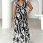 Women's Casual V-Neck Sleeveless Printed Dress