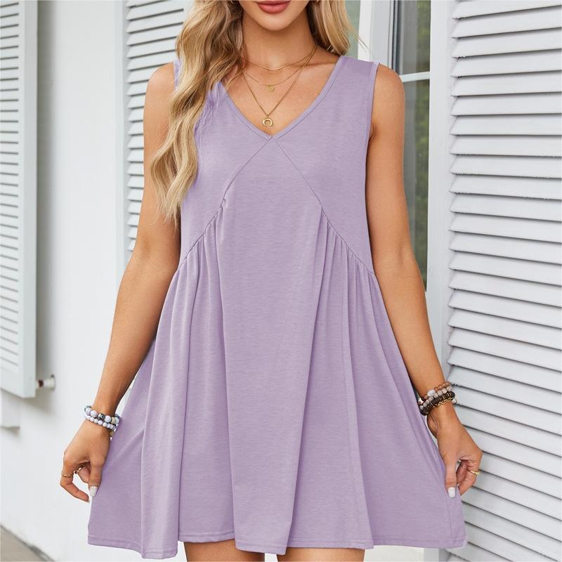 🔥Last Day 49% OFF -💃 Women's Summer Sleeveless V-Neck Mini Dress