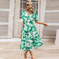 💖Last Day Sale 50% Off💖Women's V-neck Printed Casual Dress