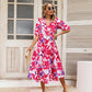 💖Last Day Sale 50% Off💖Women's V-neck Printed Casual Dress