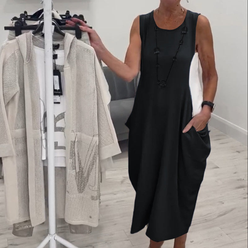 💖LAST DAY PROMOTION - 50%OFF💖Simple Sleeveless Dress with Pockets