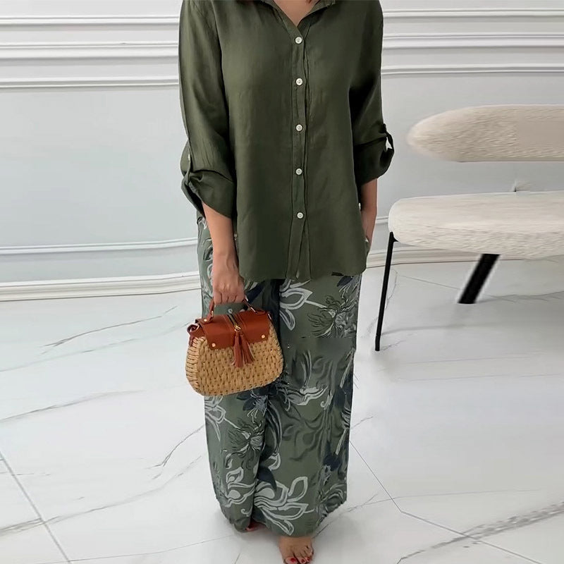 💕Limited Sale 50% OFF💕Women's Fashion Loose Cardigan Shirt & High Waist Pants Two Piece Set